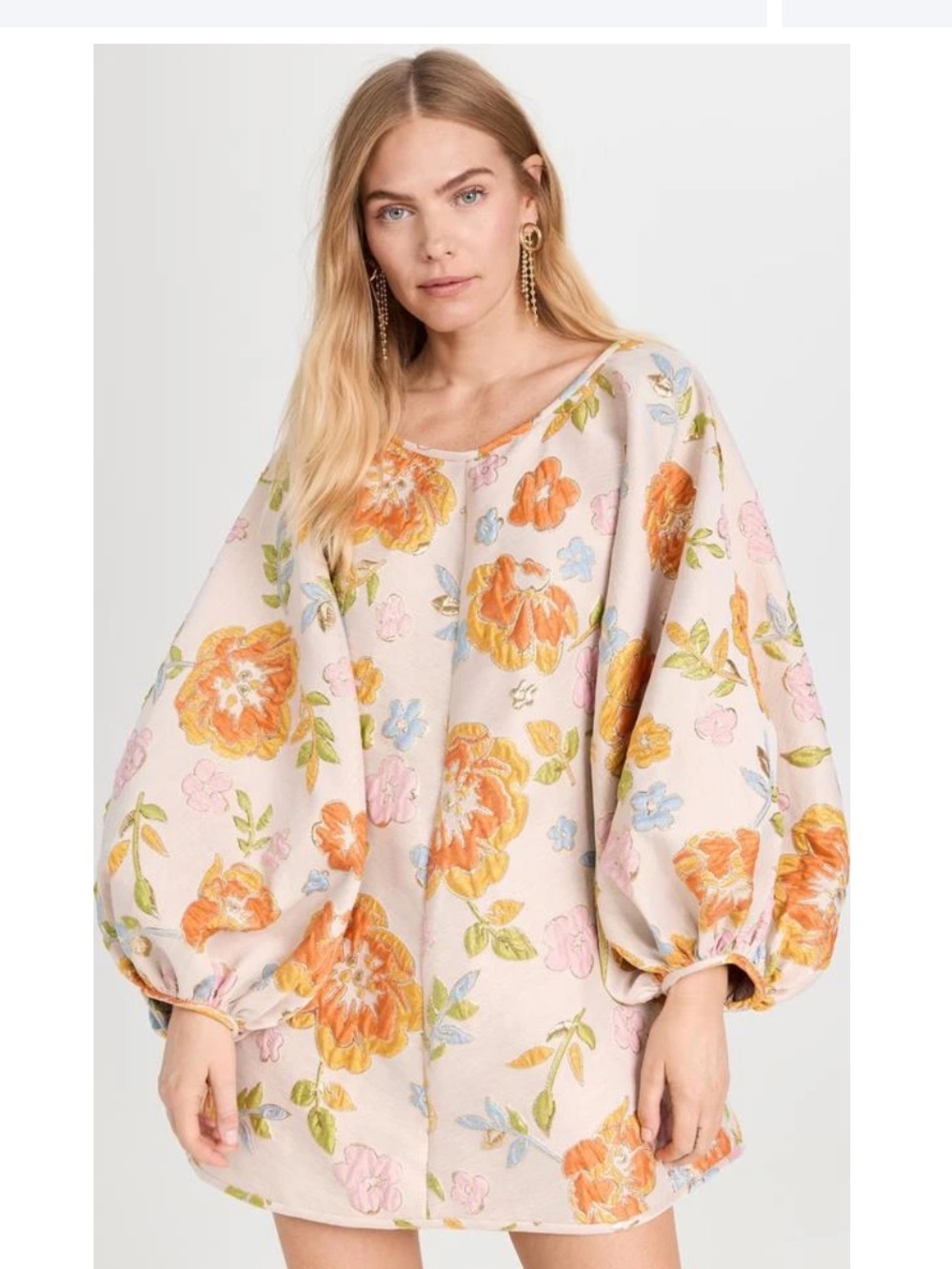 Arianne Elmy Floral Balloon-Sleeve Refresh Good Luck Dress